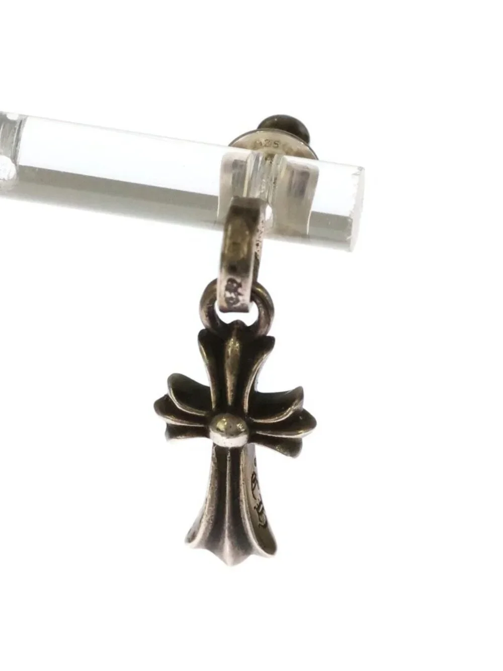 Chrome Hearts Bby Pprchn Baby Fat Cloth Drop Earrings Silver